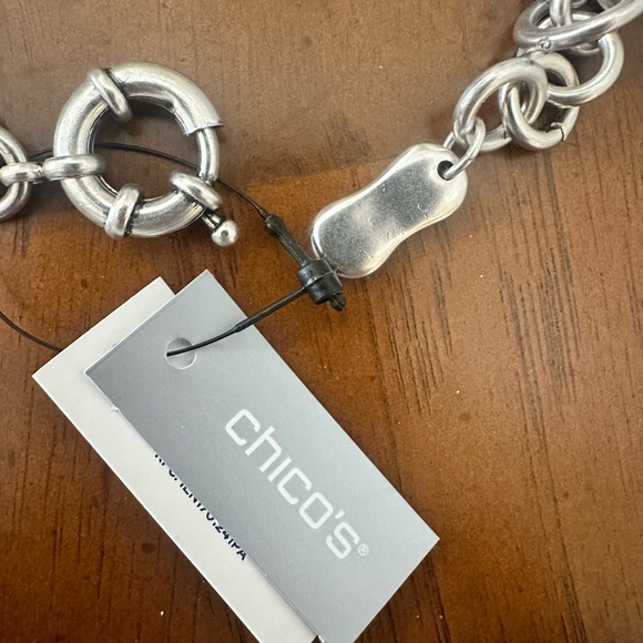 Multi string bracelet. Brushed silver metal. Adjustable. NWT - Picture 3 of 6